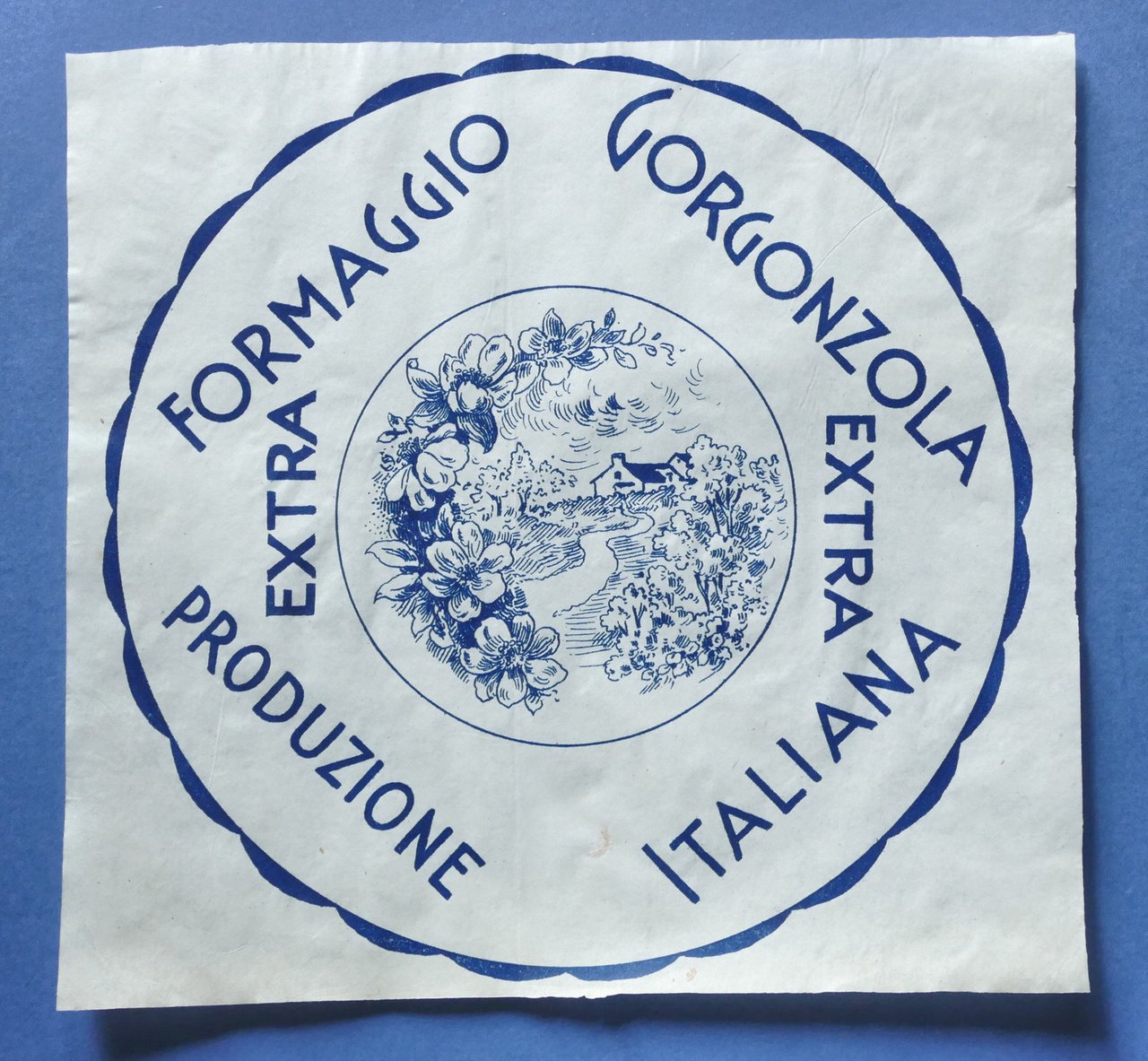 Pubblicità Carta confezione epoca - Formaggio Gorgonzola Extra