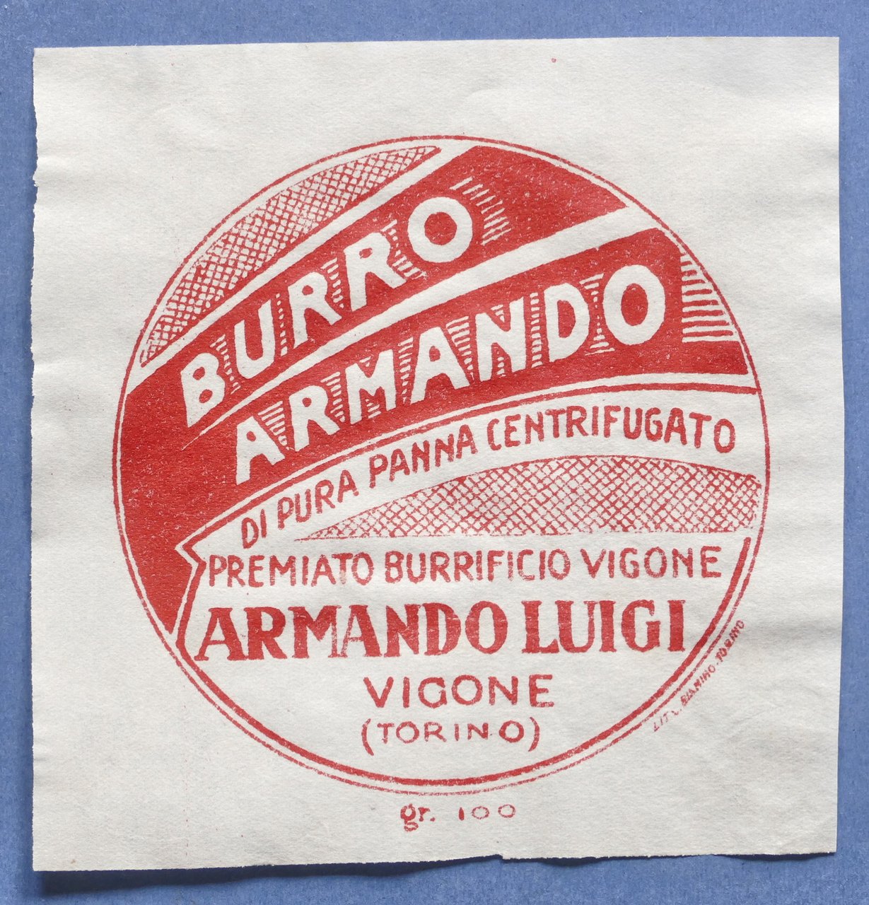 Pubblicità Carta confezione etichetta epoca - Burro Armando Luigi - …