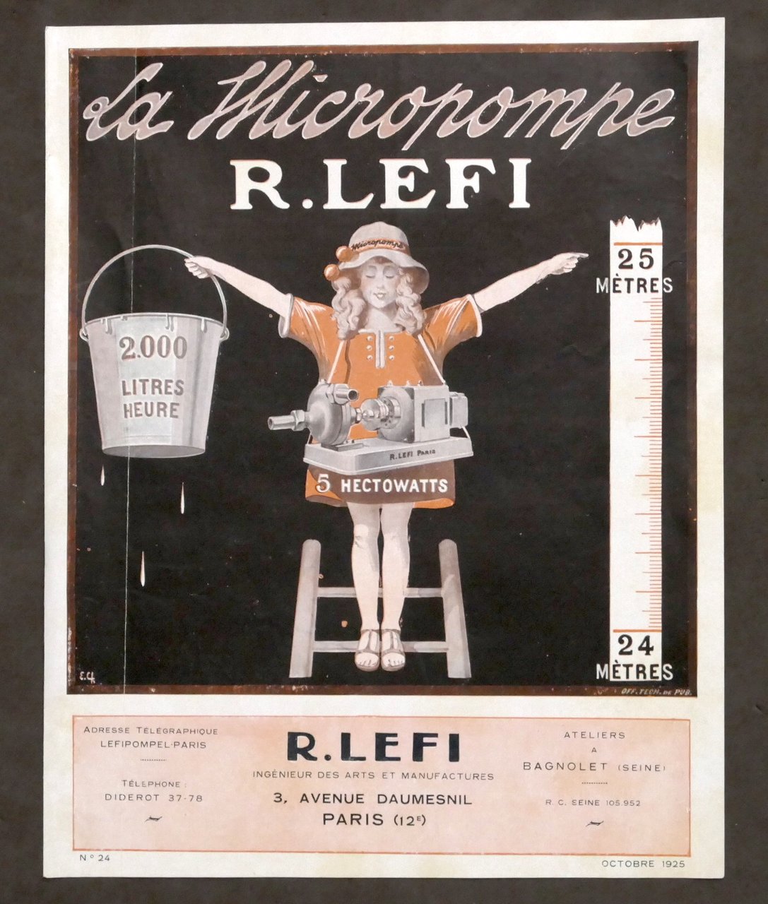 Pubblicità d'epoca - Brochure La Micropompe R. Lefi - 1925