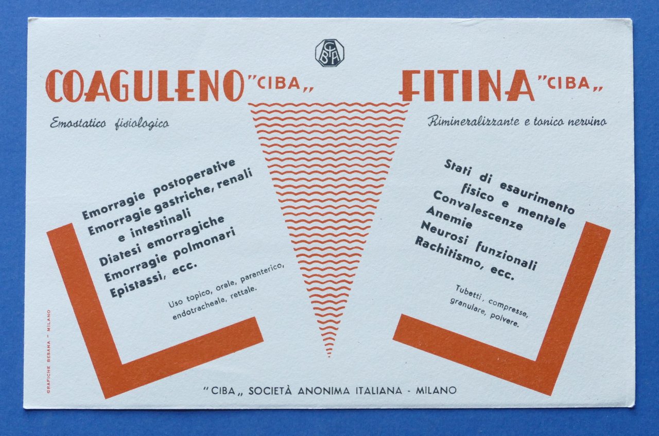 Pubblicità d'epoca Farmaceutica Carta Assorbente - Coaguleno - Fitina - … | Immagine principale