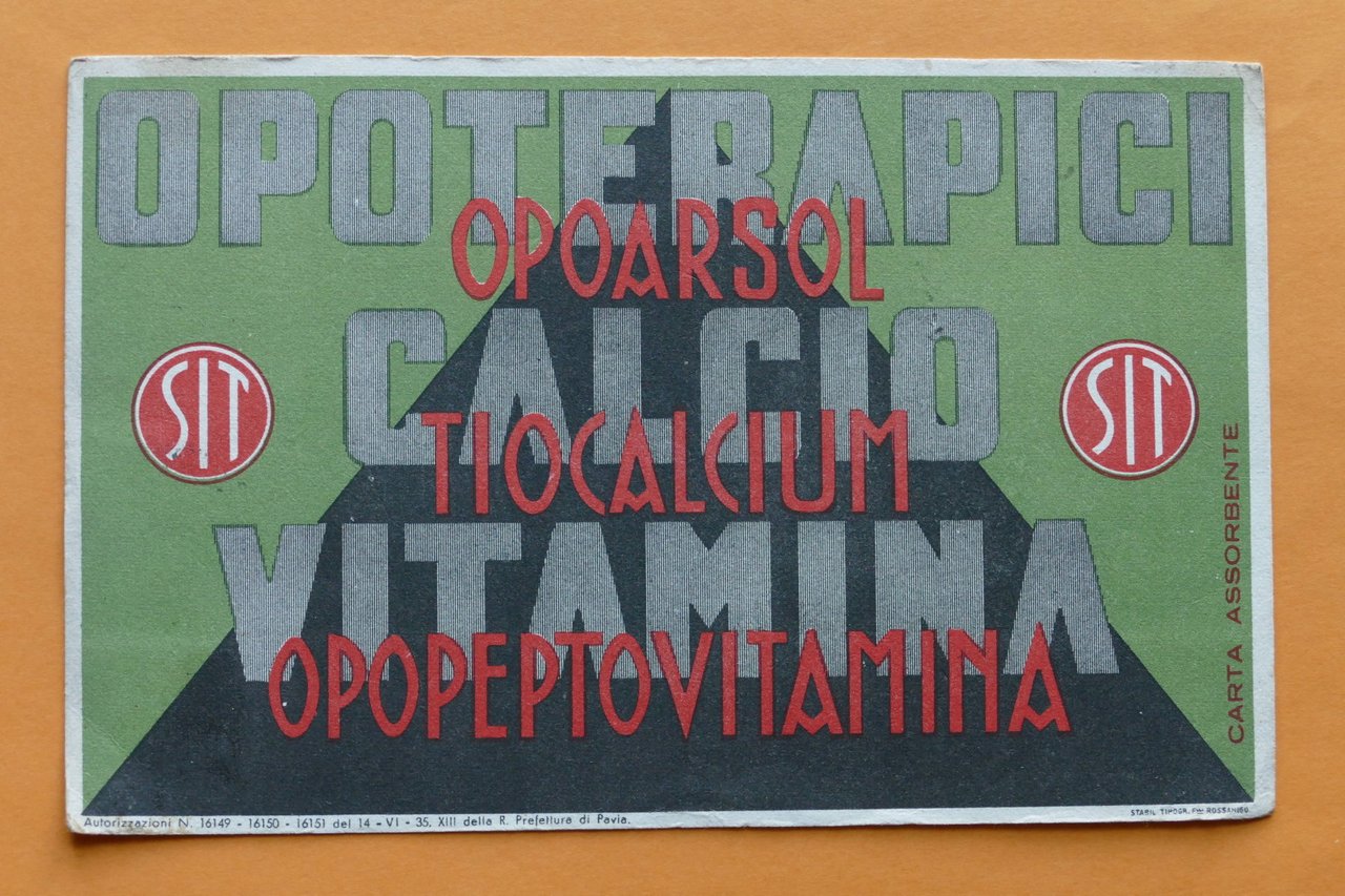 Pubblicità d'epoca Farmaceutica Carta Assorbente - Opoarsol - Tiocalcium | Immagine principale