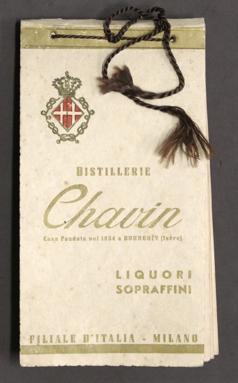 Pubblicità Enologia - Brochure Catalogo Distillerie Chavin Liquori sopraffini