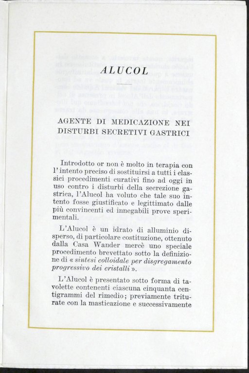 Pubblicità farmaceutica - Brochure Alucol e acido cloridrico - A. …