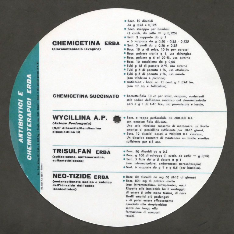 Pubblicità farmaceutica - Chemicitina Carlo Erba - Regolo comparativo