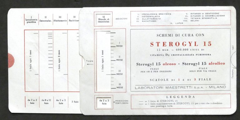 Pubblicità farmaceutica - Sterogyl 15 - Regolo calcolatore schemi di …