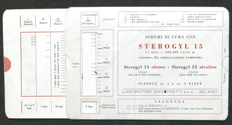 Pubblicità farmaceutica - Sterogyl 15 - Regolo calcolatore schemi di …