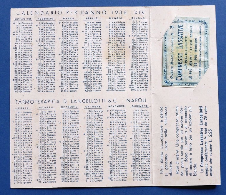 Pubblicità Farmaceutica Compresse Lassative Lancellotti con compressa originale | Immagine Gallery 2