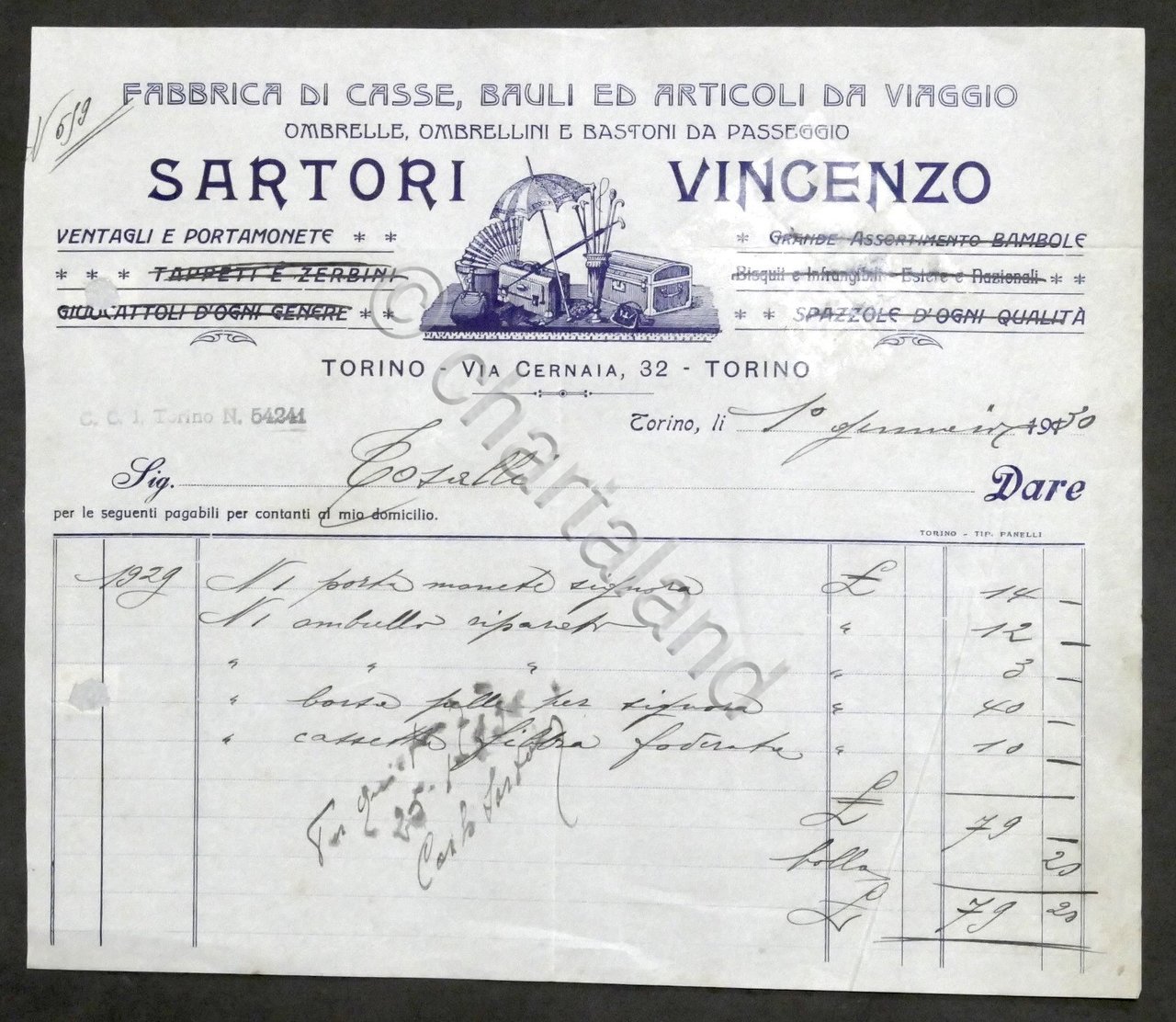 Pubblicità Fattura - Sartori Vincenzo - Fabbrica di articoli da …