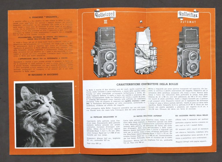 Pubblicità fotografia - Brochure Rolleicord III e Rolleicord Automat - …