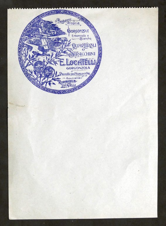 Pubblicità Lotto 2 lettere commerciali e foglietto Gorgonzola Locatelli - …