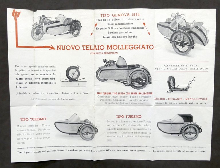 Pubblicità Motociclismo - Brochure Sidecar Bonomi - 1935 | Immagine Gallery 2