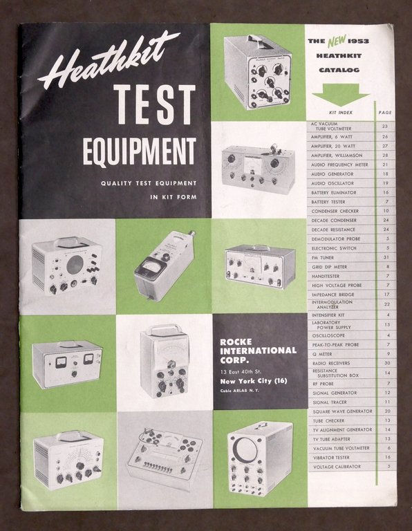 Pubblicità Radiotecnica - Catalogo Heatkit Test Equipment - 1953