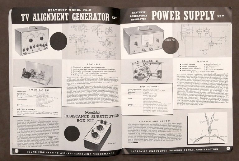 Pubblicità Radiotecnica - Catalogo Heatkit Test Equipment - 1953