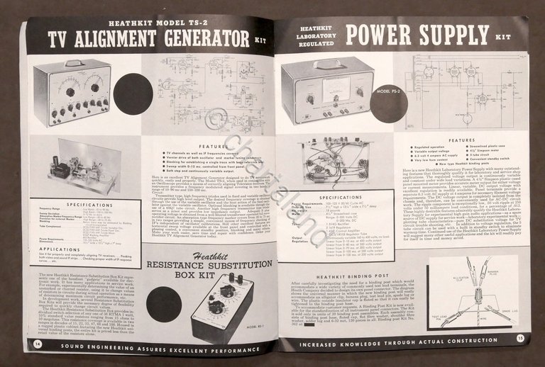 Pubblicità Radiotecnica - Catalogo Heatkit Test Equipment - 1953