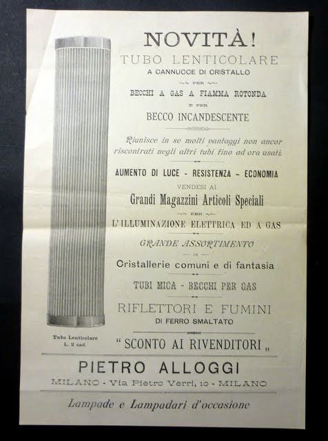Pubblicità Volantino - Pietro Alloggi - Illuminazione , Tubo Lenticolare … | Immagine principale
