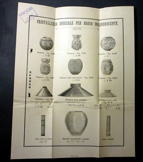 Pubblicità Volantino - Pietro Alloggi Cristalleria Becco Incandescente - 1900 … | Immagine principale