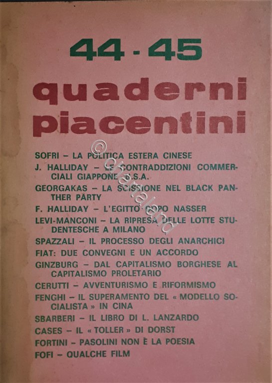 Quaderni Piacentini - Anno X N. 44 - 45 - …