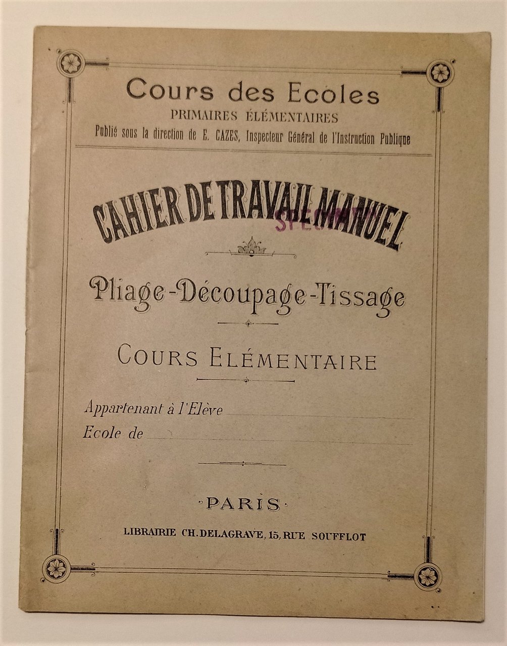 Quaderno Ragazzi - Cahier de travail manuel: Cours Élémentaire - … | Immagine principale