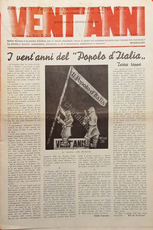 Quindicinale di Bonifica Integrale - Vent'Anni N. 1-2 - 15 …