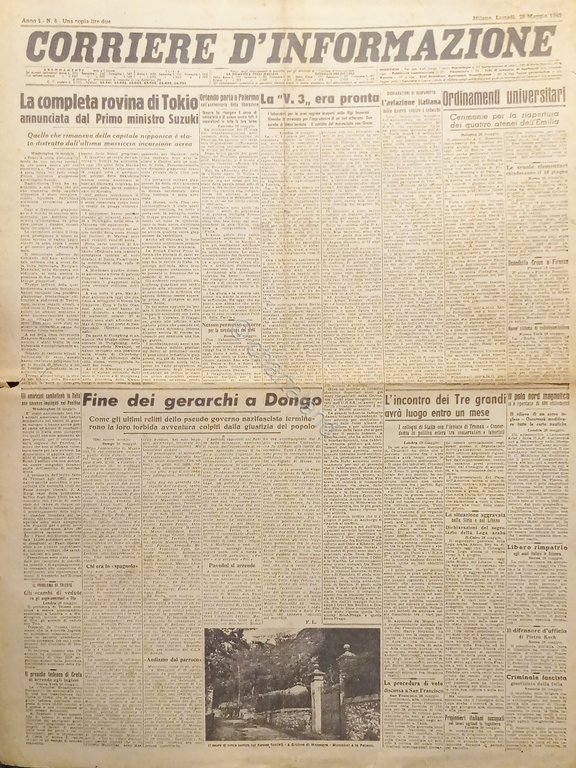 Quotidiano - Corriere d'Informazione N. 6 - 1945 La completa … | Immagine Gallery 1