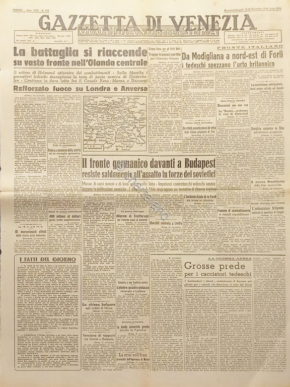 Quotidiano - Gazzetta di Venezia N. 273 - 1944 Battaglia …