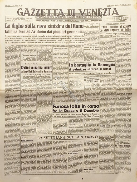 Quotidiano - Gazzetta di Venezia N. 288 - 1944 La …