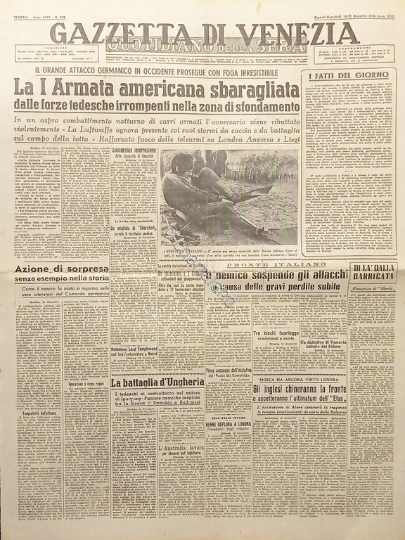 Quotidiano - Gazzetta di Venezia N. 304 - 1944 La …