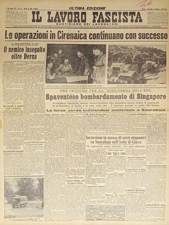 Quotidiano - Il Lavoro Fascista n. 32 - 1942 Le …
