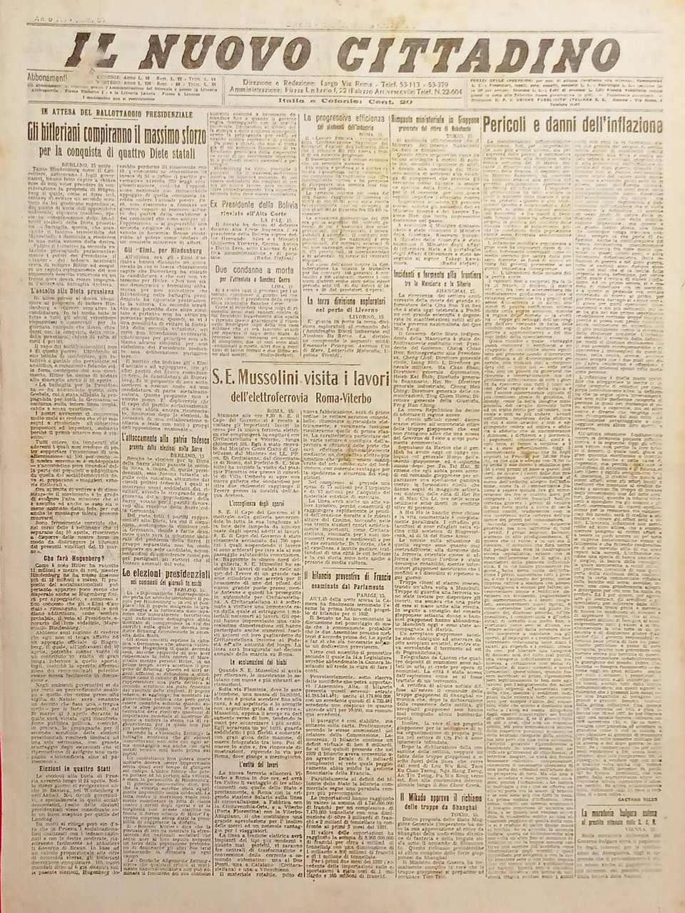 Quotidiano - Il Nuovo Cittadino N. 62 - S. E. …