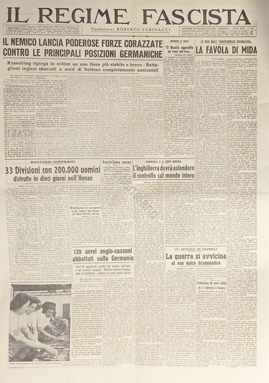 Quotidiano - Il Regime Fascista n. 125 - 1944 La …