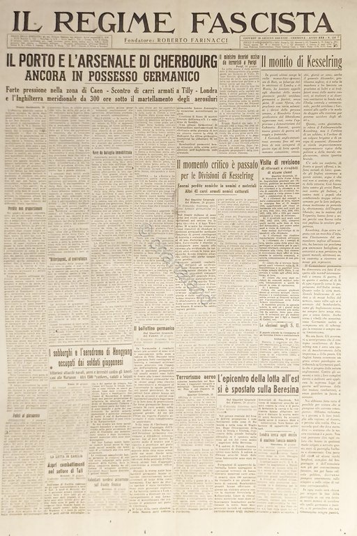 Quotidiano - Il Regime Fascista n. 154 - 1944 Porto …