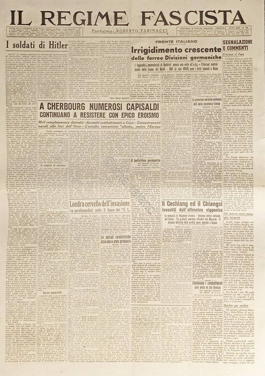 Quotidiano - Il Regime Fascista n. 155 - 1944 A …
