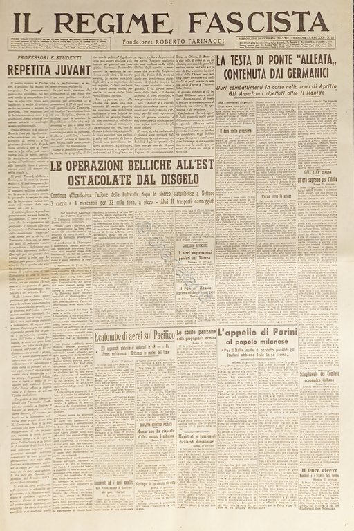 Quotidiano - Il Regime Fascista n. 22 - 1944 Le …
