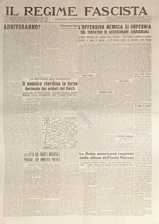 Quotidiano - Il Regime Fascista n. 244 - 1944 L'offensiva …