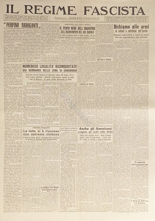 Quotidiano - Il Regime Fascista n. 247 - 1943 Il …