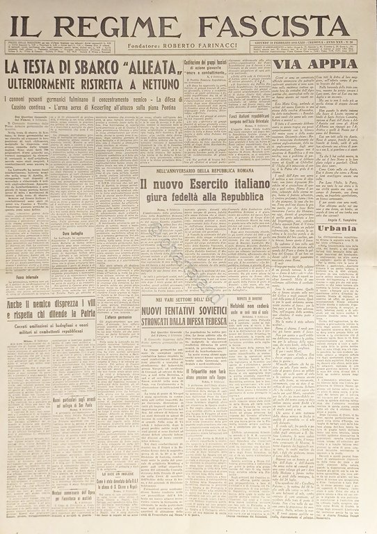 Quotidiano - Il Regime Fascista n. 35 - 1944 Il …