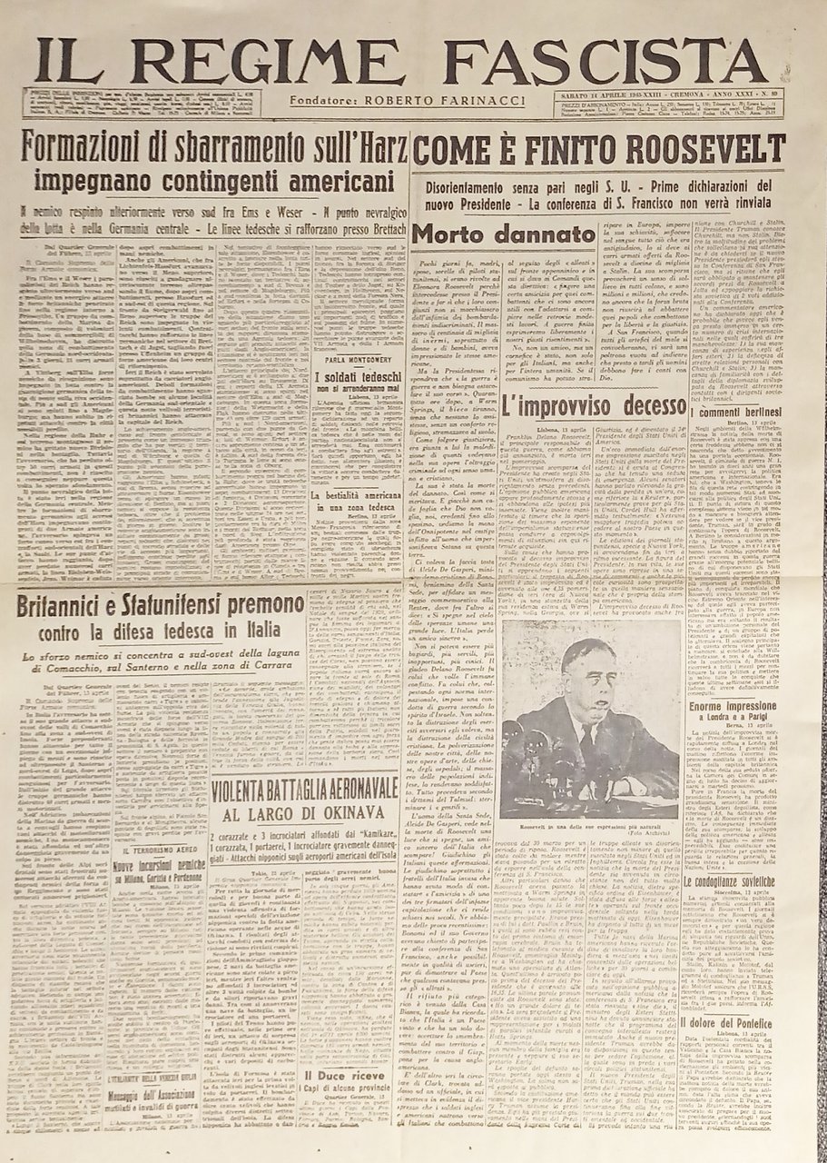 Quotidiano - Il Regime Fascista n. 89 - 1945 Come …