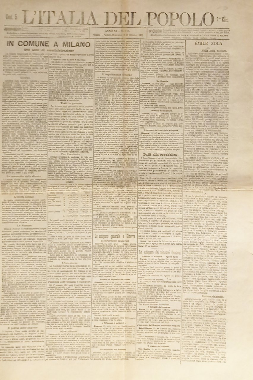 Quotidiano - L'Italia del Popolo N. 645 - 1902 In …