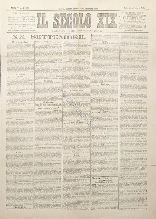 Quotidiano di Genova - Il Secolo XIX - N. 264 …