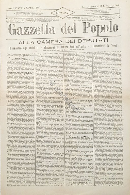 Quotidiano di Torino - Gazzetta del Popolo N. 206 Alla …