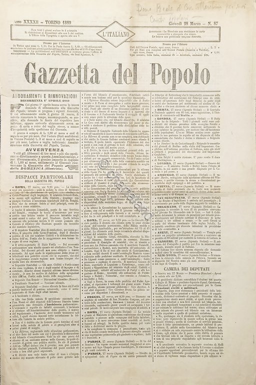 Quotidiano di Torino - Gazzetta del Popolo N. 87 - …