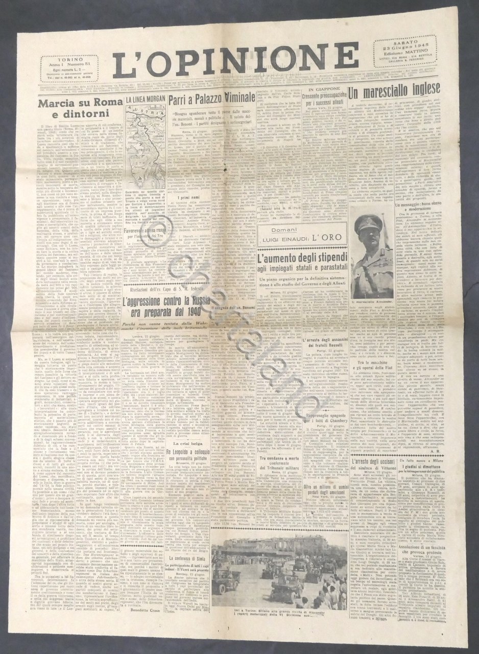 Quotidiano di Torino - L'Opinione - N. 51 - 1945 …