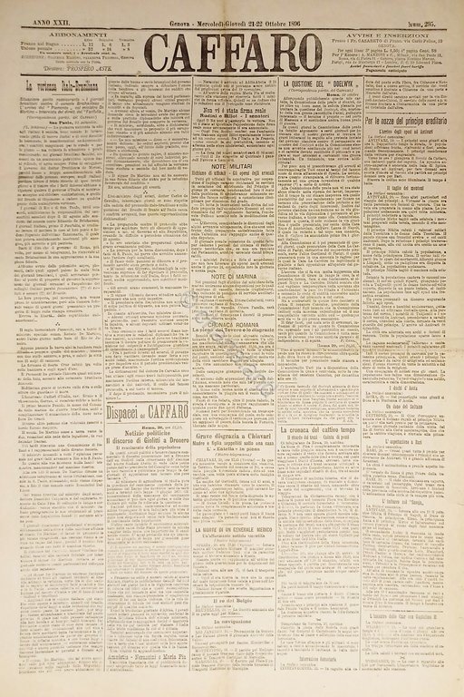 Quotidiano Genova - Caffaro n. 295 - 1896 | Immagine Gallery 2