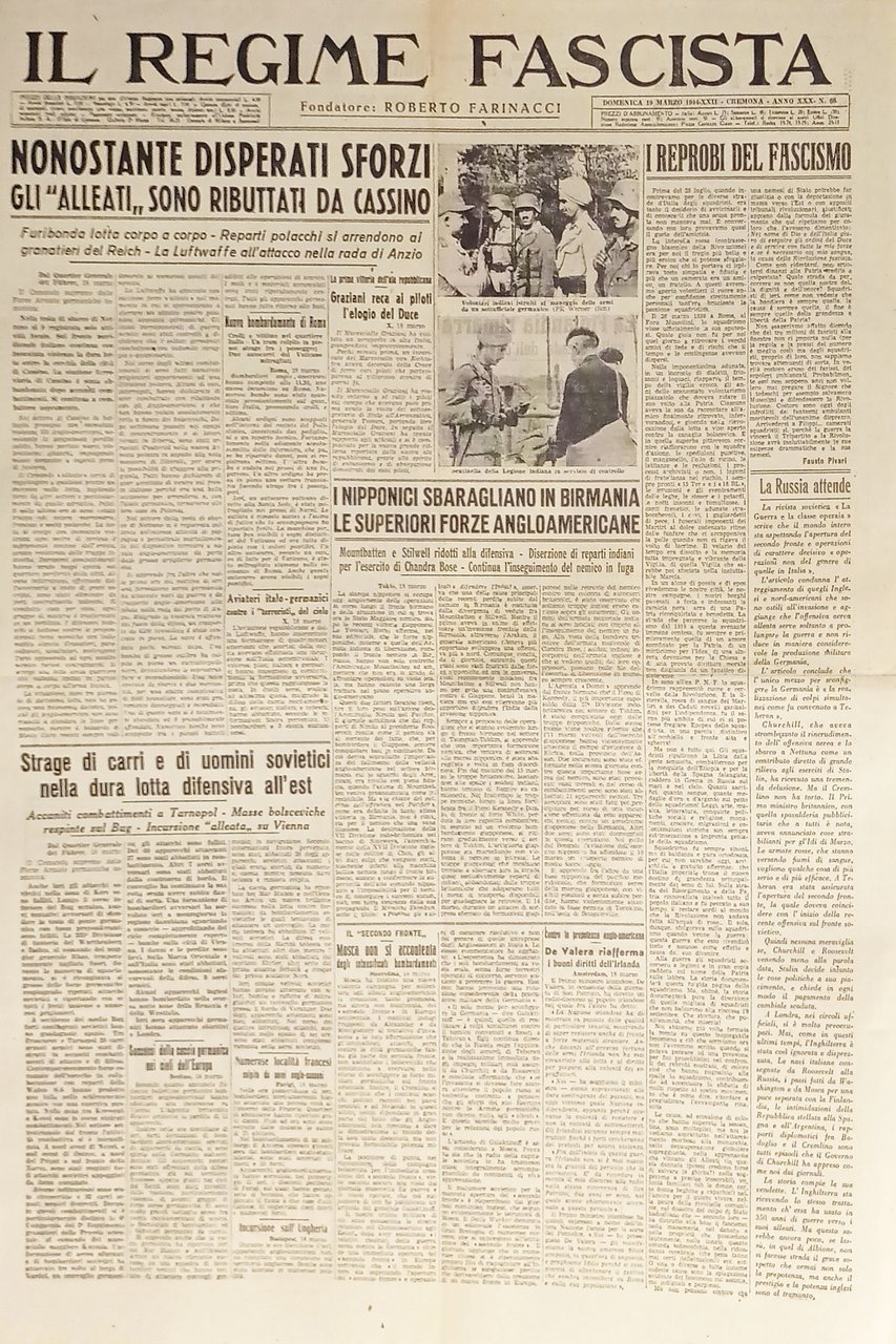 Quotidiano Il Regime Fascista n. 68 - 1944 Nipponici sbaragliano …