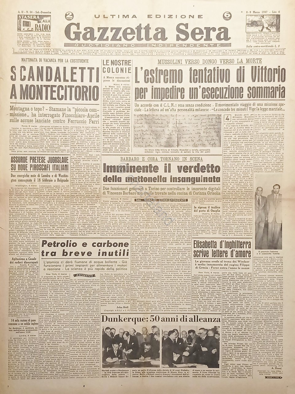 Quotidiano Indipendente - Gazzetta Sera N. 56 Scandaletti a Montecitorio …