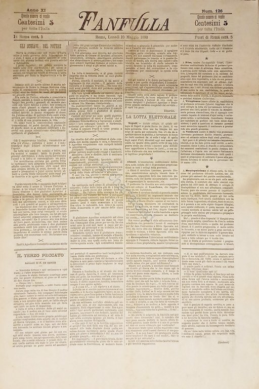 Quotidiano Roma - Fanfulla n. 126 - 1880 La Lotta … | Immagine Gallery 2
