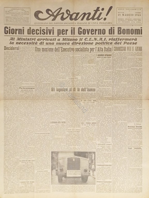 Quotidiano Socialista - Avanti! N. 23 - 1945 Giorni decisivi … | Immagine Gallery 2