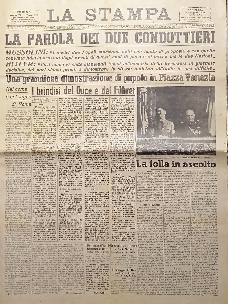 Quotidiano Torino - La Stampa N. 109 - La Parole …
