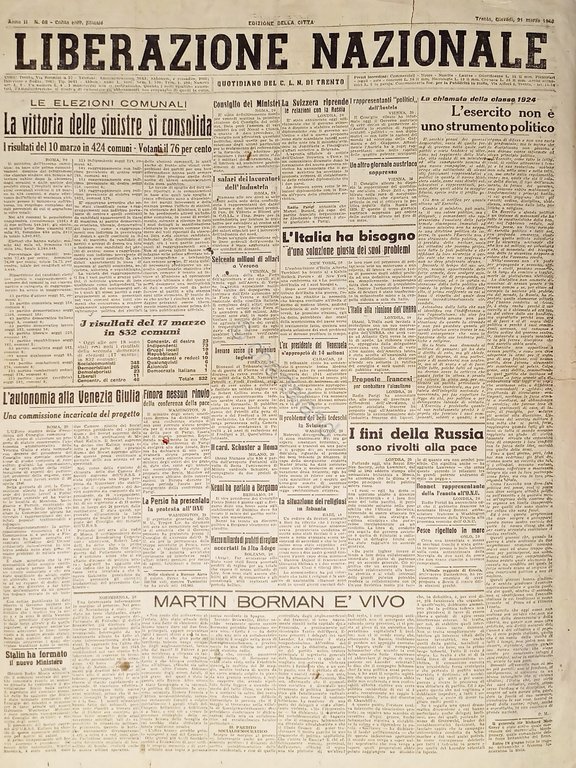 Quotidiano Trento - Liberazione Nazionale n. 68 - 1946 Vittoria … | Immagine Gallery 2