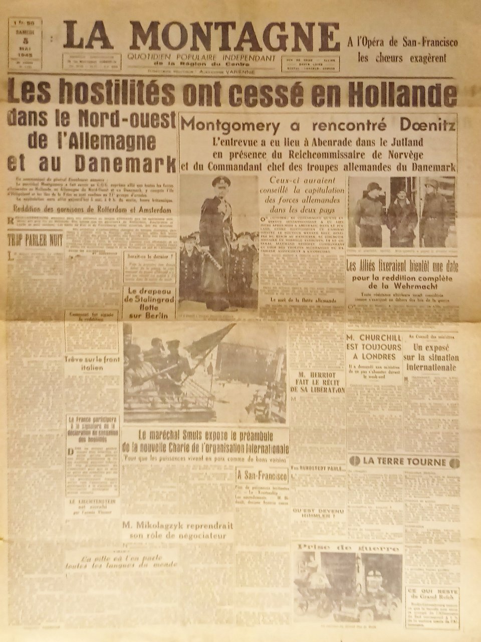 Quotidien - La Montagne N. 8.440 - 1945 Les hostilités … | Immagine principale
